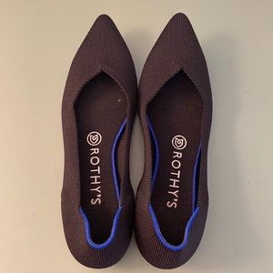 Excellent condition black Rothy’s The Point size 7.5